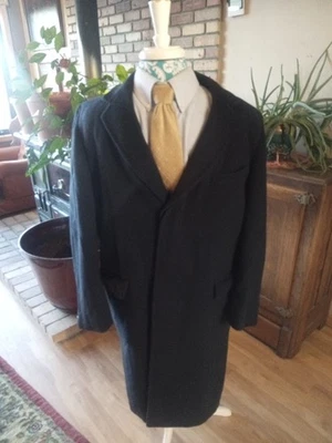 Revestimento importado por Bond's sob medida em Rochester casaco vintage azul escuro anos 50 - Imagem 1 de 4