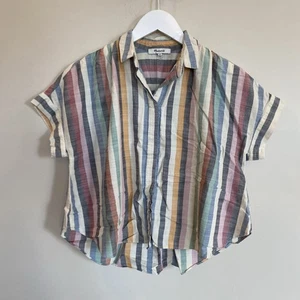 Madewell Hilton Damenoberteil Regenbogenstreifen Größe Small Kragen Knopfleiste - Bild 1 von 5