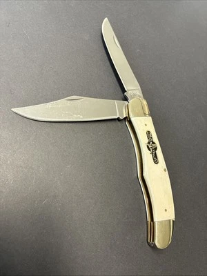 German Bull Hunter Folding 2 Blade Smooth Bone Knife GB-069 WSB - Image 1 of 4