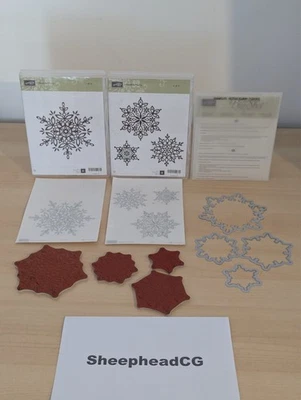 Stampin' Up! Festive Flurry Stamp Double Set of 4 + Matching Dies - VGC - UK! - Image 1 of 4