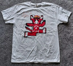 Anvil White Mens 8-bit Benny the Bull Tee shirt Large "Signed" - Picture 1 of 15