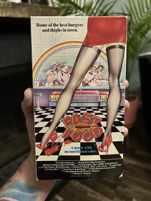 Fast Food VHS Tape 1989 Jim Varney Raunchy 80s Video HTF OOP Rare Ernest Movie - Image 1 of 4