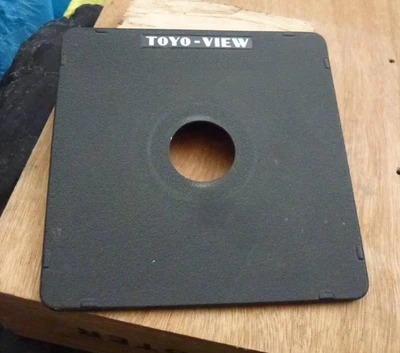 Toyo monorail 5x410x8 flat lens board panel with 35mm hole for copal compur 0 - Image 1 of 2