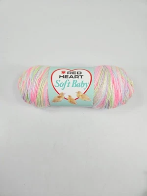 Vintage Red Heart Soft Baby Yarn Rocking Horse 7989 Green Pink Blue - Image 1 of 3