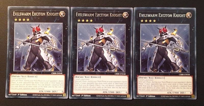 Yu-Gi-Oh! 3x Evilswarm Excition Knight, CRBR-EN048, Rare, 1. Ed., Englisch, NM - Bild 1 von 2