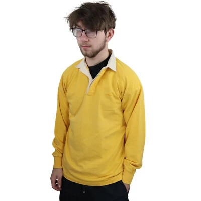 Vintage 70s Patagonia Sender Rugby Long Sleeve Polo Shirt Mens M/L Yellow 80s - Image 1 of 4