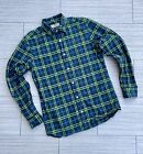 Burberry London Men’s Shirt Sz Small Green Check Button Up Long Sleeve EUC
