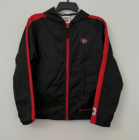 Red Oak Georgia Bulldogs Hooded Windbreaker Full Zip Jacket Small Cover
