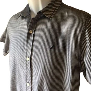 Nautica Button up Boys Shirt Short Sleeve Strips Boy's Size XL - Picture 1 of 3