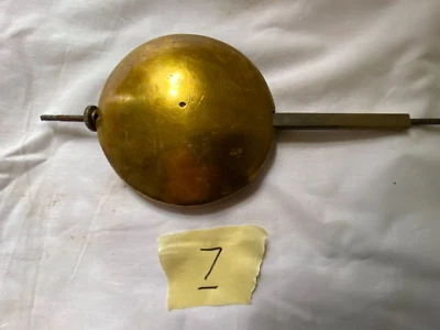 early Brass Antique Grandfather/ Longcase Clock Pendulum rod slide and bob only - Image 1 of 4