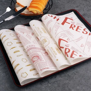 50Pcs Greaseproof Printed Disposable Fastfood Burger Paper Deli Wrap Takeaway - Picture 1 of 29
