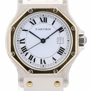 Cartier Santos Octagon Lm Wristwatch Ss Yg Self-Winding White Women  _363
