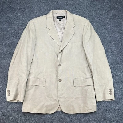 J Crew 100% Linen Sport Coat Blazer Mens 40R Beige Khaki Tan Suit Jacket - Image 1 of 4
