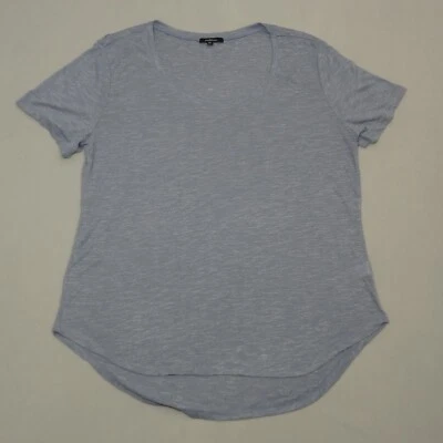 Camiseta Ambiance Heather azul claro dobladillo curvo cuello redondo para mujer talla superior (2XL) Foto 1 de 4