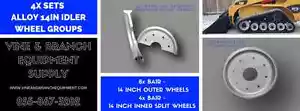 4 x 14 INCH ALLOY IDLER WHEEL KITS ASV / TEREX PT100 / RC100 / RC85 / RCV - Picture 1 of 1