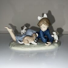 New ListingMint Lladro Figurine 5594 Playful Romp Girl with 3 Puppies