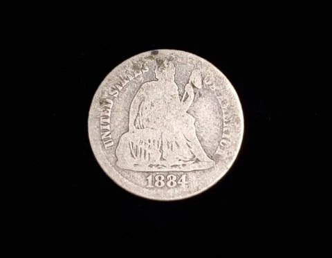 1884 Liberty Seated Silver Dime AG 50125 Cover