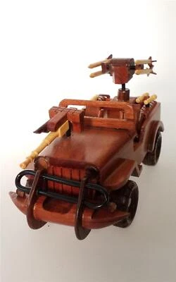 Coche modelo de madera Jeep Marine militar madera caoba guerra Foto 1 de 4