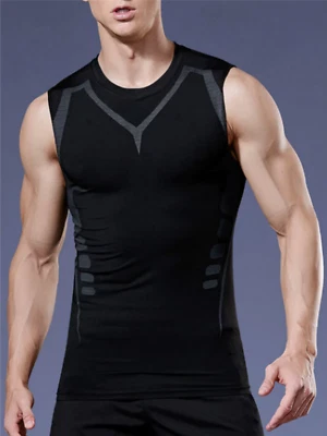 Maglietta Maglia Canotta Canottiera Snellente Uomo leggermente Contenitiva - Immagine 1 di 4