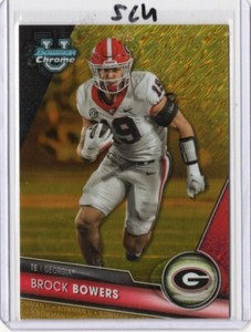 2023 Bowman Chrome University Brock Bowers Gold Shimmer Refractor /50 Georgia