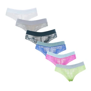 3/6x Damen Höschen Slip Dessous Uni Spitze durchsichtig Schlüpfer 8-12 1725 - Bild 1 von 12