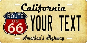 Route 66 v2 License Plate Personalized Car Auto Bike Moped Motorcycle - Picture 1 of 10