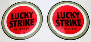 Lot of 2 - 1999 Lucky Strike Store Window Stickers ~ Double Sided ~ 6" - Picture 1 of 4