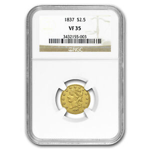1837 $2.50 Gold Classic Head VF-35 NGC