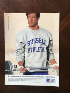 1989 vintage original print ad Russell Athletic High Cotton Sweat Shirt - Picture 1 of 1