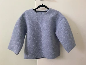 BNWT COS wool short sleeve blue top - Picture 1 of 5