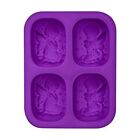 Homemade Soap Mold 4 Cavity 3D Angel Mold For Diy Soap Candle Resin Crafts H2n9