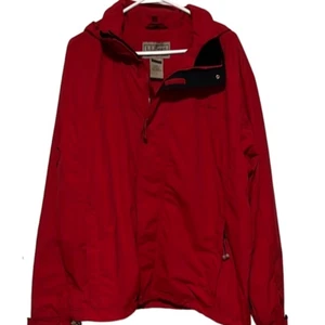 L.L. Bean Herren Jacke Größe L Kapuze rot & schwarz Taschen leicht - Bild 1 von 10