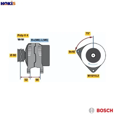 ALTERNATOR 0 986 045 201 FOR RENAULT D7F 730 1.1L 4cyl CLIO I - Image 1 of 4