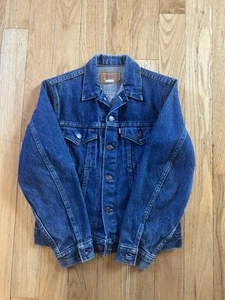 Vintage Levis Jacket Kids 16 Blue Denim Jean Button Trucker Collar 70706-0216 - Picture 1 of 6