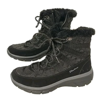Skechers Memory Foam Women's Size 8 Relaxed Fit Boots Winter Lace Up Zip Up - Image 1 of 4