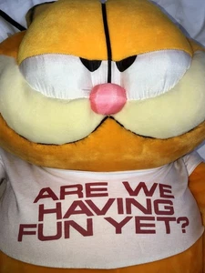 Vintage Jumbo große 37 Zoll Garfield orangefarbene Plüschkatze im Shirt Haben wir noch Spaß 79 - Bild 1 von 24