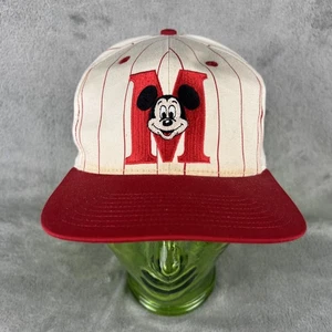 Mickey Mouse weiß mit rot gestreiften Snapback Cap von Goofy’s Hat Co. Vintage 90er - Bild 1 von 9