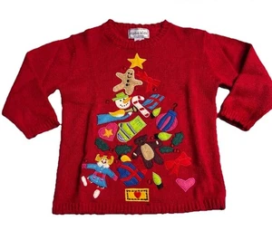 Kobe Kids Vintage Christmas Sweater 90s Girls Size 4 - Picture 1 of 5