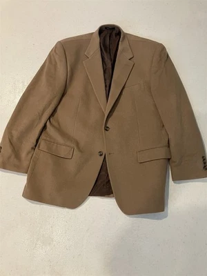 Chaps Ralph Lauren 44L Beige Wool Silk Cashmere Flannel Blazer Jacket Sport Coat - Image 1 of 4