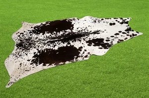 100% Genuine Cow hide Rug Area Carpet Skin Leather 18.33 sq.feet (55"x48") A-332 - Picture 1 of 3