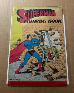 💥 RARE Superman 1940 Saalfield #1490 Coloring Book Comic Superman Golden Age 💥 - Picture 1 of 8