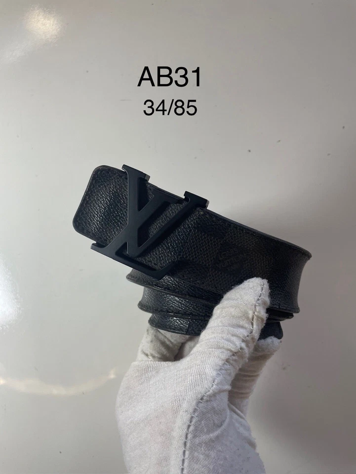 Louis Vuitton LV Initial Reversible Belt Damier Graphite Leather 34/85 AB31 - Image 1 of 4