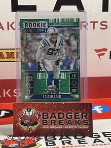Boleto de novato Panini Contenders Optic 83 Laiatu Latu RC 2024 pulsar verde/49 BT - Imagen 1 de 2