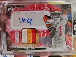 PARCHE RC 24 TOPPS INCEPTION XAVIER DIGNO ROSA AUTOMÁTICO/75 KC CHIEFS USADO por el jugador - Imagen 1 de 3