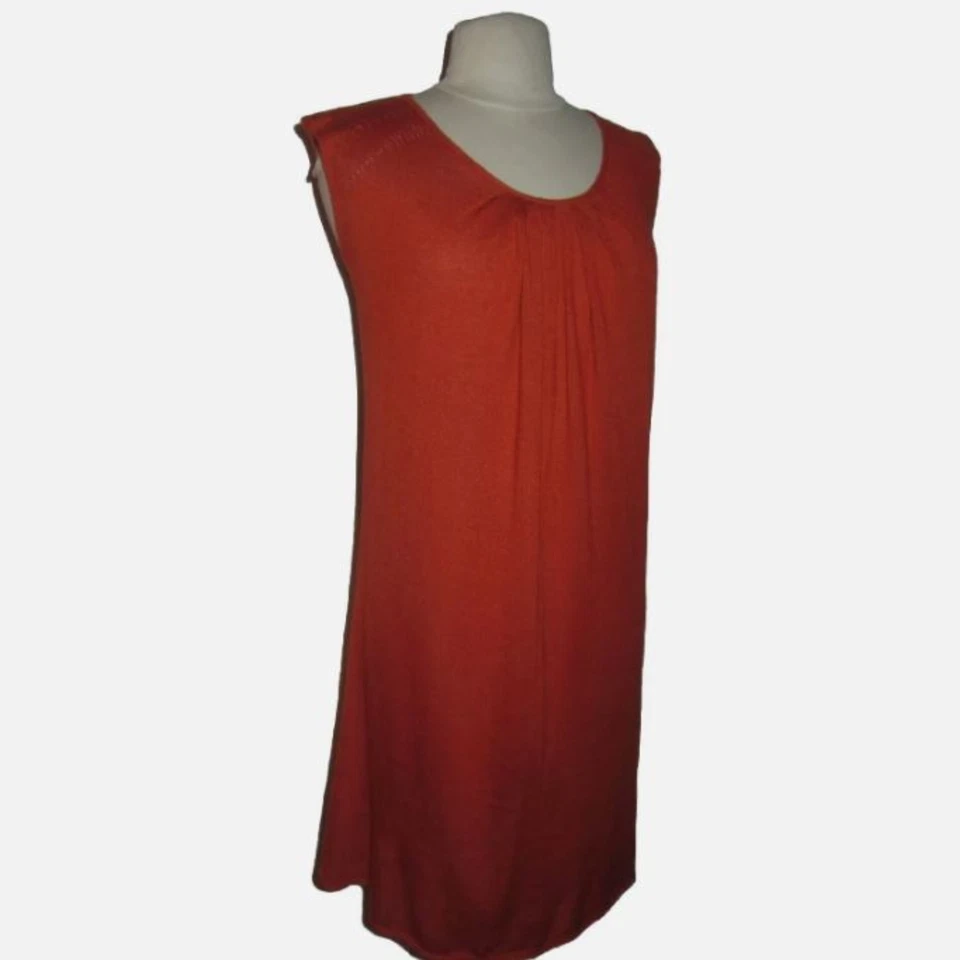 Andrew GN Orange Dress 12 Burnt Orange Cashmere Silk Sleeveless Made in Italy - Image 1 of 4