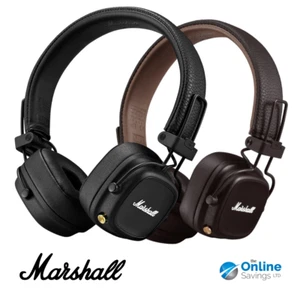 Marshall Major IV Bluetooth Headphones Foldable Black / Brown  FREE FAST POSTAGE - Picture 1 of 19