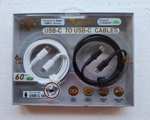 LAX - 2 Pack USB-C to USB-C Cables - 6 Feet - 60 Watt Superfast - Quick Charge - Picture 1 of 5