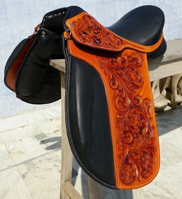 English Close contact leather saddle- 17" with bridle,taxed and accessories - Image 1 of 4