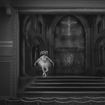 Signed Ltd Edition Fine Art Photograph SURREAL Ballerina & Christ PASSION PLAY