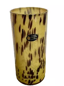 Large "White Cristal" Murano Vase Art Glass Candle Holder Jar Tortoise Shell 10" - Picture 1 of 6
